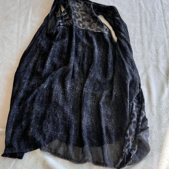 AllSaints Dress | Tunic Animal Print Silk Zip Sleeveless Draped Size US 6 - Picture 13 of 14